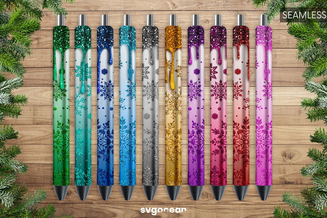Winter Pen Glitter Wraps Sublimation | PNG Sublimation SvgOcean 