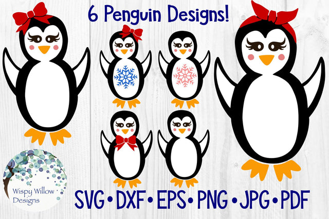 Winter Penguin Bundle SVG Wispy Willow Designs