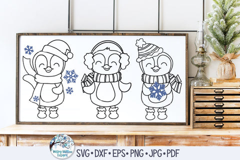 Winter Penguin SVG Bundle SVG Wispy Willow Designs 