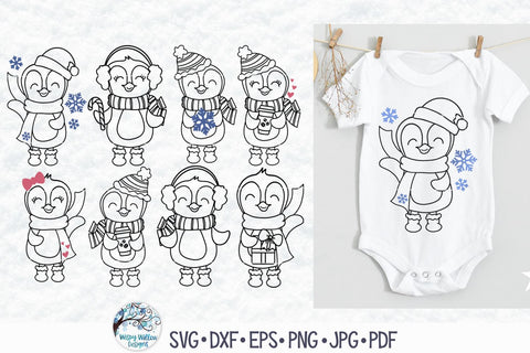 Winter Penguin SVG Bundle SVG Wispy Willow Designs 