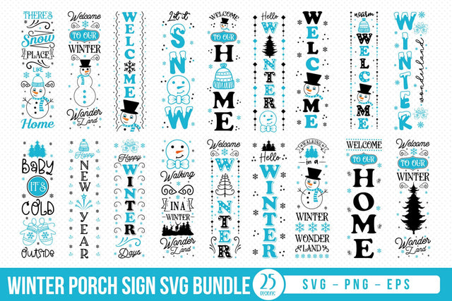 Winter Porch Sign SVG Bundle SVG CraftLabSVG 