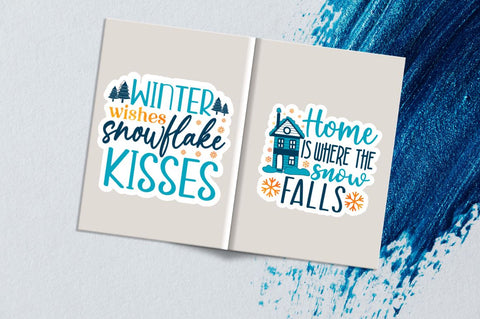 Winter Printable Stickers Png Bundle Sublimation Regulrcrative 