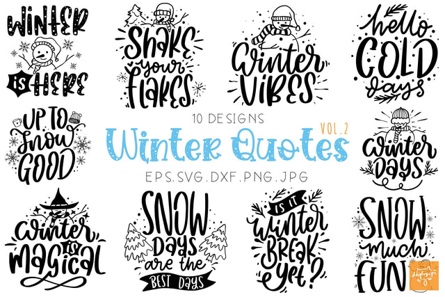 Winter Quotes SVG Bundle Vol 2 SVG dapiyupi store 