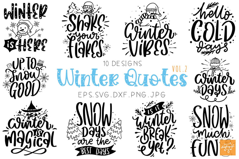 Winter Quotes SVG Bundle Vol 2 - So Fontsy