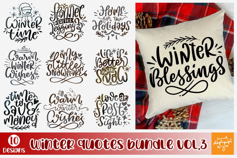 Winter Quotes SVG Bundle Vol 3 SVG dapiyupi store 
