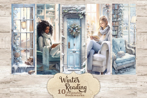 Winter Reading Bookmarks | Reading Printable SVG GlamArtZhanna 