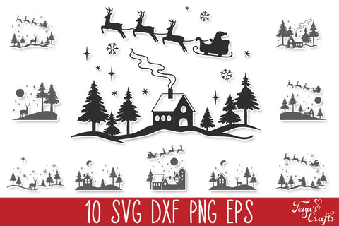 Winter Scene SVG Pack SVG Feya's Fonts and Crafts 