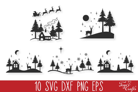 Winter Scene SVG Pack SVG Feya's Fonts and Crafts 