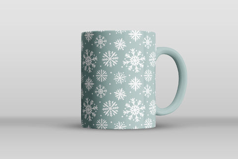 Winter Snowflakes Mug Sublimation Wrap. Christmas Mug Design Sublimation Vera Fedorova 