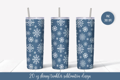 Winter snowflakes tumbler wrap Christmas 20oz tumbler design Sublimation Vera Fedorova 