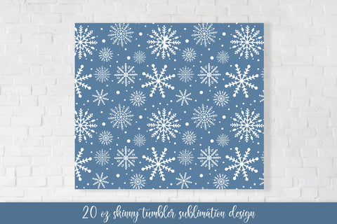 Winter snowflakes tumbler wrap. Christmas tumbler design Sublimation Vera Fedorova 