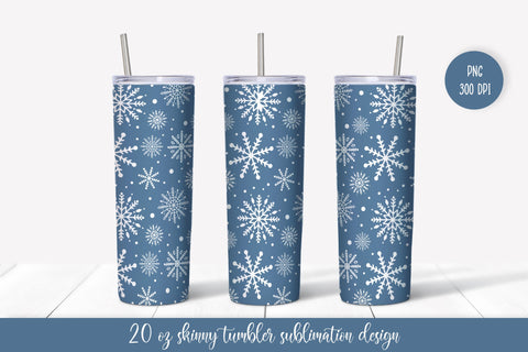 Winter snowflakes tumbler wrap. Christmas tumbler design Sublimation Vera Fedorova 