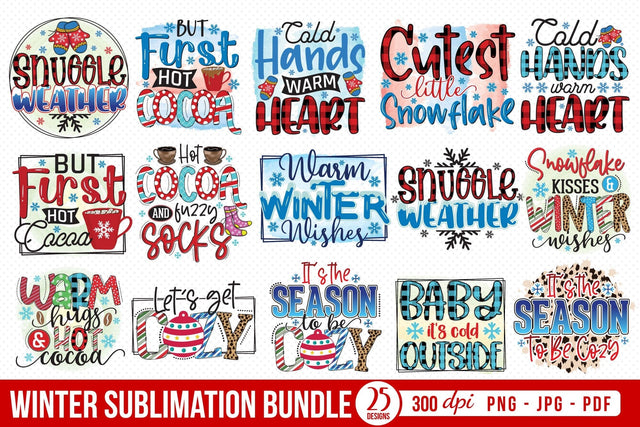 Winter Sublimation Bundle Sublimation CraftLabSVG 