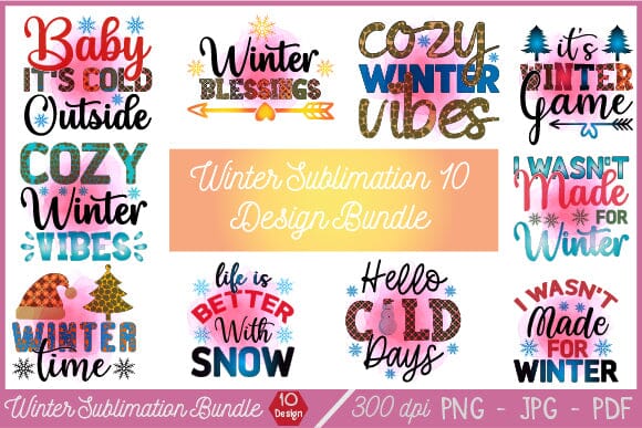 Winter Sublimation Design Bundles, Retro Christmas Bundle,SVG Designs, SVG SH_Tee store 