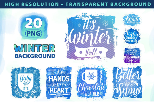 Winter Sublimation PNG Background Bundle SVG futivesvg 