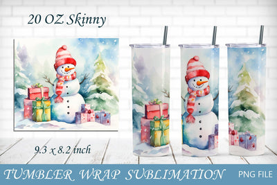 Winter sublimation, Snowman tumbler wrap, Christmas tumbler 20 oz Sublimation AnastasiyaArtDesign 