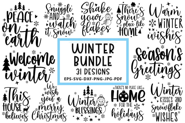 Winter SVG Bundle ,Christmas Quote Design SVG FiveStarCrafting 