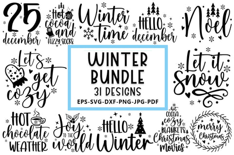 Winter SVG Bundle ,Christmas Quote Design SVG FiveStarCrafting 