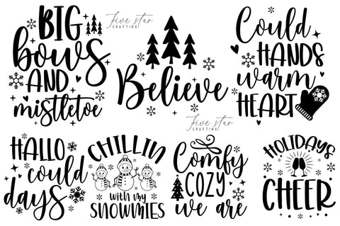 Winter SVG Bundle ,Christmas Quote Design SVG FiveStarCrafting 