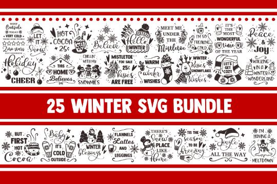 Winter SVG Bundle, christmas svg, snowflake svg, holiday svg, snowman svg, svg designs, svg quotes, mistletoe svg, let it snow svg, cricut SVG James 