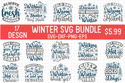 Winter SVG Bundle | Cold Hands Warm Heart Svg | Winter Kisses Snowflake Wishes Svg | Warm Winter Wishes Svg | Winter Is My Favorite Season Svg | Winter Quotes SVG farhad farhad 
