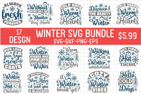 Winter SVG Bundle | Cold Hands Warm Heart Svg | Winter Kisses Snowflake Wishes Svg | Warm Winter Wishes Svg | Winter Is My Favorite Season Svg | Winter Quotes SVG farhad farhad 