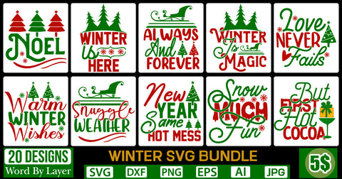Winter Svg Bundle SVG Cut File SVG DesignPlante 503 
