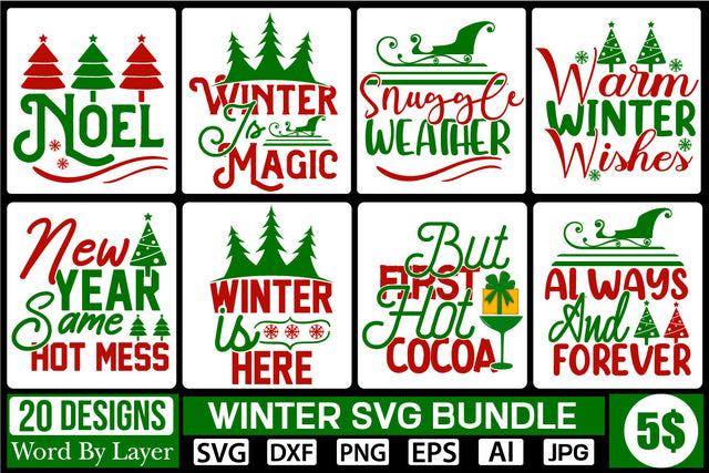 Winter Svg Bundle SVG Cut File SVG DesignPlante 503 