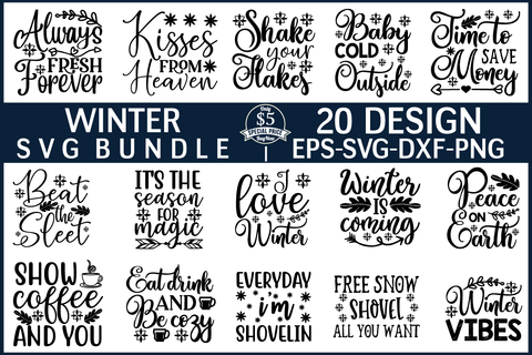 winter svg bundle vol 1 SVG buydesign 