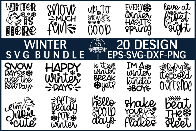 winter svg bundle vol 3 SVG buydesign 