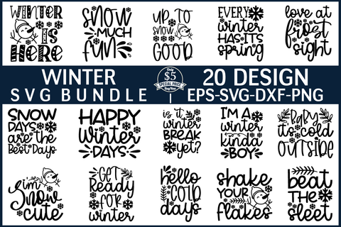 winter svg bundle vol 3 SVG buydesign 