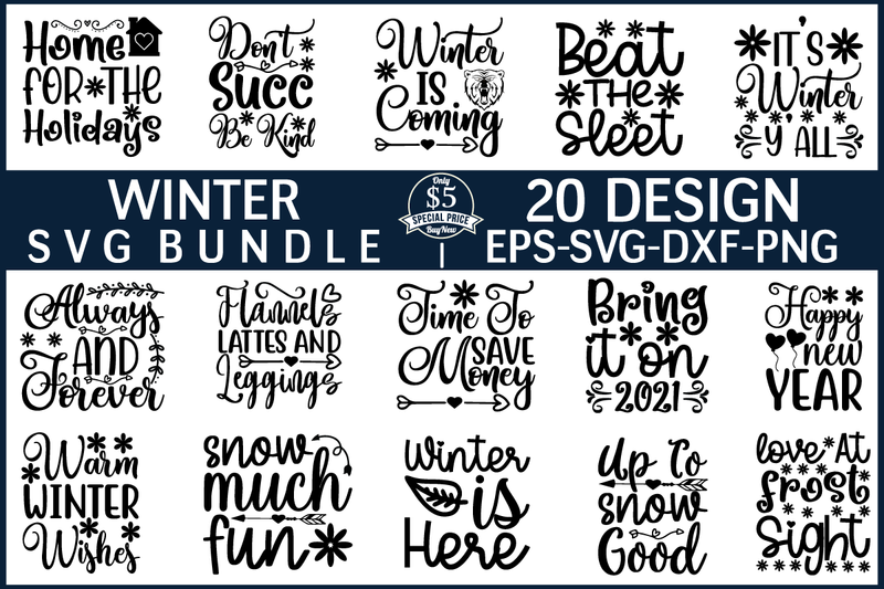 winter svg bundle vol 4 SVG buydesign 