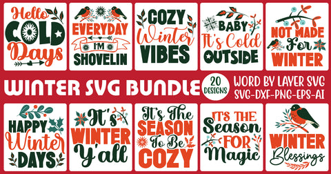 Winter SVG Bundle Vol, Cold Hands Warm Heart Svg, Winter Kisses Snowflake Wishes Svg, Warm Winter Wishes Svg, Winter Is My Favorite Season Svg, Winter Quotes SVG Rafiqul20606 