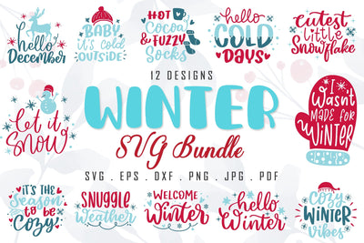 Winter SVG Bundle | Winter Lettering Quotes For Cutting File SVG dapiyupi store 