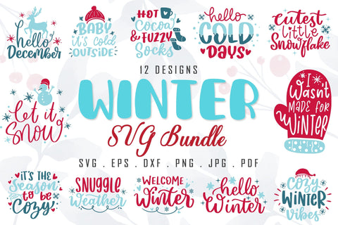 Winter SVG Bundle | Winter Lettering Quotes For Cutting File SVG dapiyupi store 