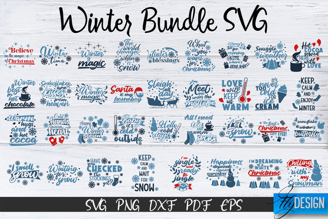 Winter Svg Bundle. Winter Wonderland SVG. Christmas Svg SVG Fly Design 