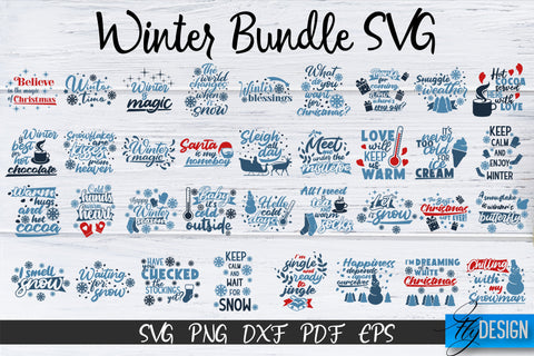 Winter Svg Bundle. Winter Wonderland SVG. Christmas Svg SVG Fly Design 