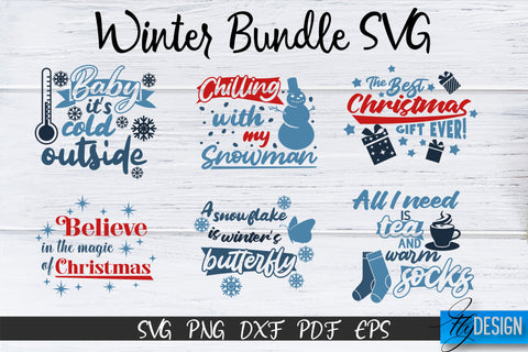 Winter Svg Bundle. Winter Wonderland SVG. Christmas Svg SVG Fly Design 