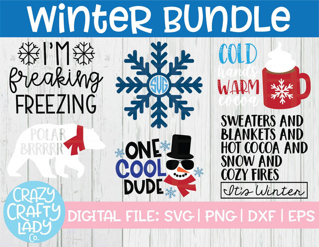 Winter SVG Cut File Bundle SVG Crazy Crafty Lady Co.