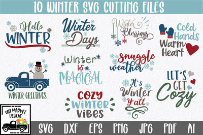 Winter SVG Cut File Bundle SVG Old Market