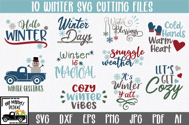 Winter SVG Cut File Bundle - So Fontsy