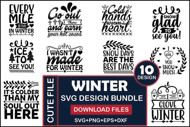 winter svg design bundle SVG Rupkotha 