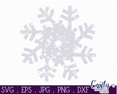 Winter Svg - Grunge Snowflake SVG Crafty Mama Studios 