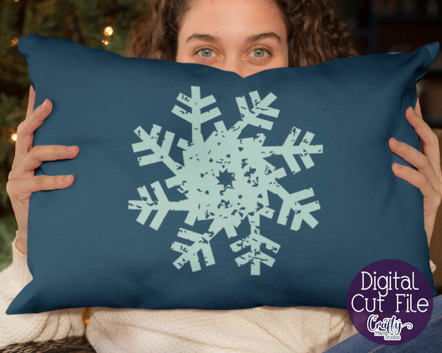 Winter Svg - Grunge Snowflake SVG Crafty Mama Studios 