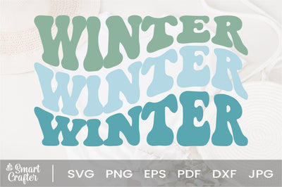 Winter svg, wavy style svg, EPS PNG Cricut Instant Download SVG Fauz 