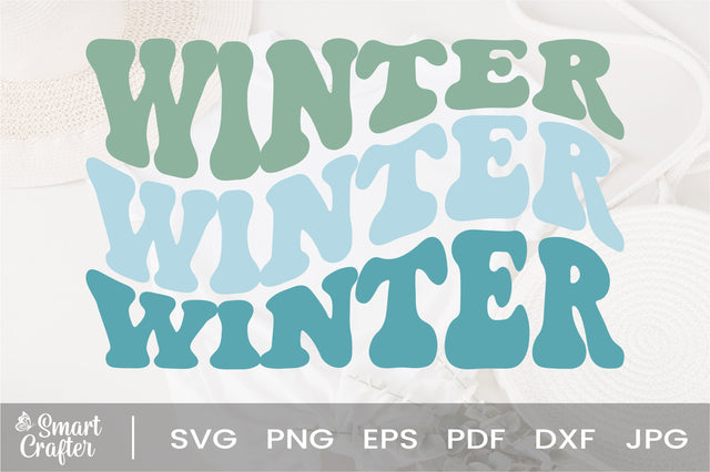 Winter svg, wavy style svg, EPS PNG Cricut Instant Download SVG Fauz 