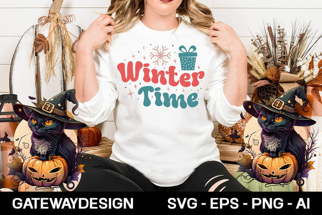 Winter Time Retro design SVG designmaster24 