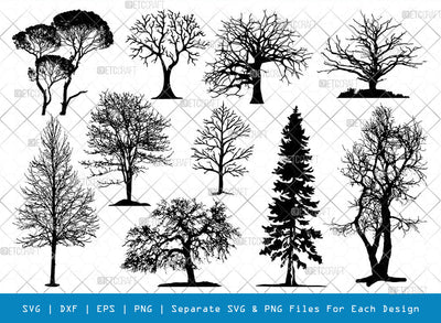 Winter Tree SVG Cut Files | Winter Tree Silhouette | Pine Svg | Natural Svg | Jungle Svg | Palm Tree Svg | Tree Svg | Winter Tree Bundle SVG ETC Craft 