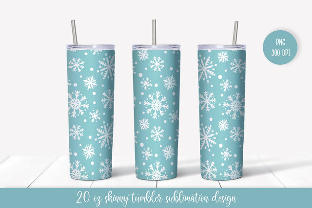 Winter tumbler sublimation design. Snow skinny tumbler wrap Sublimation Vera Fedorova 