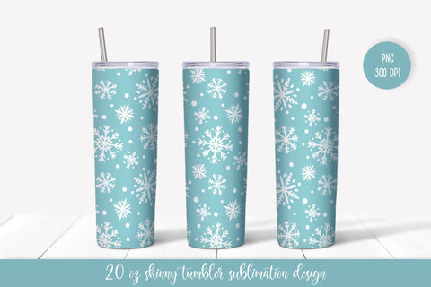 Winter tumbler sublimation design. Snow skinny tumbler wrap Sublimation Vera Fedorova 